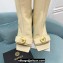 Versace Heel 10.5cm Gianni Ribbon Knee-High Boots Leather Beige 2024