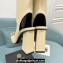 Versace Heel 10.5cm Gianni Ribbon Knee-High Boots Leather Beige 2024