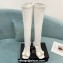 Versace Heel 10.5cm Gianni Ribbon Knee-High Boots Leather White 2024