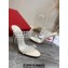 Christian Louboutin Heel 10cm Spikes White Leather and PVC Two-Band Mules
