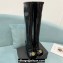 Versace Heel 10.5cm Gianni Ribbon Knee-High Boots Leather Patent Black 2024