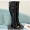 Versace Heel 10.5cm Gianni Ribbon Knee-High Boots Leather Patent Black 2024