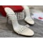 Christian Louboutin Heel 10cm Spikes White Leather and PVC Two-Band Mules