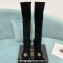 Versace Heel 10.5cm Gianni Ribbon Knee-High Boots Leather Suede Black 2024