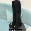 Versace Heel 10.5cm Gianni Ribbon Knee-High Boots Leather Suede Black 2024