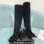 Versace Heel 10.5cm Gianni Ribbon Knee-High Boots Leather Suede Black 2024