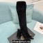 Versace Heel 10.5cm Gianni Ribbon Knee-High Boots Leather Suede Black 2024