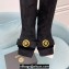 Versace Heel 10.5cm Gianni Ribbon Knee-High Boots Leather Suede Black 2024