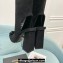 Versace Heel 10.5cm Gianni Ribbon Knee-High Boots Leather Suede Black 2024