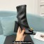 Versace Heel 10.5cm Gianni Ribbon Ankle Boots Leather Black 2024