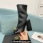 Versace Heel 10.5cm Gianni Ribbon Ankle Boots Leather Black 2024
