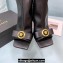 Versace Heel 10.5cm Gianni Ribbon Ankle Boots Leather Black 2024