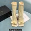 Versace Heel 10.5cm Gianni Ribbon Ankle Boots Leather Beige 2024