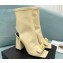 Versace Heel 10.5cm Gianni Ribbon Ankle Boots Leather Beige 2024