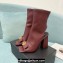 Versace Heel 10.5cm Gianni Ribbon Ankle Boots Leather Burgundy 2024