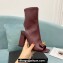 Versace Heel 10.5cm Gianni Ribbon Ankle Boots Leather Burgundy 2024