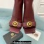 Versace Heel 10.5cm Gianni Ribbon Ankle Boots Leather Burgundy 2024