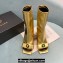 Versace Heel 10.5cm Gianni Ribbon Ankle Boots Leather Gold 2024