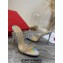 Christian Louboutin Heel 10cm Spikes Silver Leather and PVC Two-Band Mules