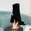 Versace Heel 10.5cm Gianni Ribbon Ankle Boots Leather Suede Black 2024