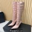 Versace Heel 11cm Allover Knee-High Boots Pink 2024