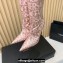 Versace Heel 11cm Allover Knee-High Boots Pink 2024