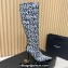 Versace Heel 11cm Allover Knee-High Boots Black 2024
