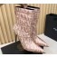 Versace Heel 11cm Allover Ankle Boots Pink 2024
