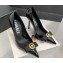 Versace Heel 11cm Gianni Ribbon Pumps Leather Patent Black 2024