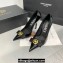 Versace Heel 11cm Gianni Ribbon Pumps Leather Patent Black 2024