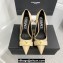 Versace Heel 11cm Gianni Ribbon Pumps Leather Patent Beige 2024