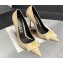 Versace Heel 11cm Gianni Ribbon Pumps Leather Patent Beige 2024