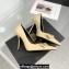 Versace Heel 11cm Gianni Ribbon Pumps Leather Patent Beige 2024