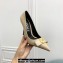 Versace Heel 11cm Gianni Ribbon Pumps Leather Patent Beige 2024