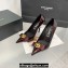 Versace Heel 11cm Gianni Ribbon Pumps Leather Patent Burgundy 2024
