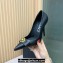 Versace Heel 11cm Gianni Ribbon Pumps Leather Black 2024