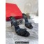 Christian Louboutin Heel 10cm Spikes Black Leather and PVC Two-Band Mules