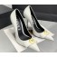 Versace Heel 11cm Gianni Ribbon Pumps Leather White 2024