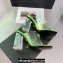 Versace Clear Heel 10cm Medusa hardware Alia Mules PVC Green 2024