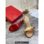Christian Louboutin Heel 10cm Apricot Patent Leather and PVC Two-Band Just Nodo Bow Mules