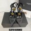 Versace Heel 10.5cm Gianni Ribbon Cage Satin Pumps Black 2024