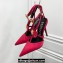 Versace Heel 10.5cm Gianni Ribbon Cage Satin Pumps Fuchsia 2024