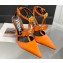 Versace Heel 10.5cm Gianni Ribbon Cage Satin Pumps Orange 2024