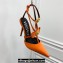 Versace Heel 10.5cm Gianni Ribbon Cage Satin Pumps Orange 2024