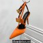 Versace Heel 10.5cm Gianni Ribbon Cage Satin Pumps Orange 2024