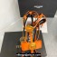 Versace Heel 10.5cm Gianni Ribbon Cage Satin Pumps Orange 2024