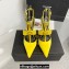 Versace Heel 10.5cm Gianni Ribbon Cage Satin Pumps Yellow 2024