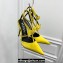 Versace Heel 10.5cm Gianni Ribbon Cage Satin Pumps Yellow 2024