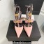 Versace Heel 10.5cm Gianni Ribbon Cage Satin Pumps Pink 2024