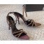 Saint Laurent Heel 10.5cm Ava Crystal-Embellished Satin sandals Coffee 01 2024